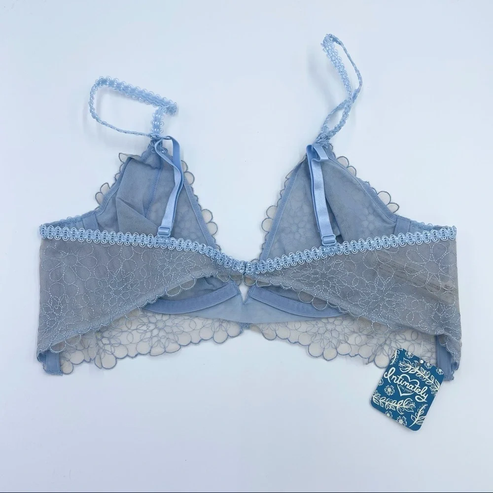 Free People Lucia Underwire Bra Blue Sz 34B